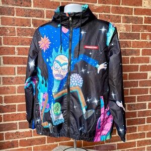 NWT Members Only Adult Swim Rick & Morty Jacket Windbreaker Coat Large Lined